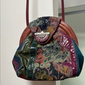 Sharif Epic Patchwork Tapestry Snake Leather 80s Artistic Crossbody Bag